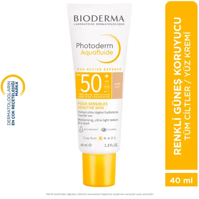 Bioderma Photoderm Aquafluide SPF 50+ Renkli Güneş Koruyucu Light 40ml - 5