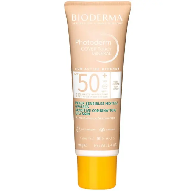 Bioderma Photoderm Cover Touch Mineral SPF 50 + Renkli Güneş Koruyucu Tres Claire Very Light 40gr - 1