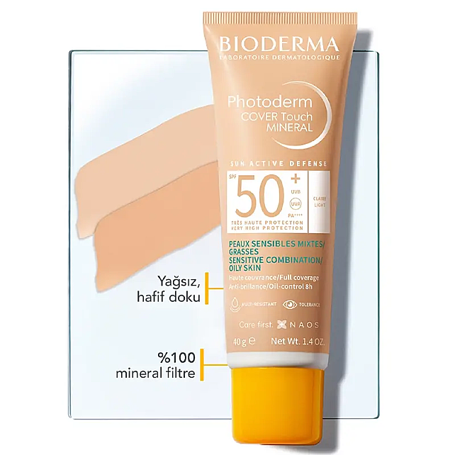 Bioderma Photoderm Cover Touch SPF 50 + Renkli Güneş Koruyucu Light 40gr - 3