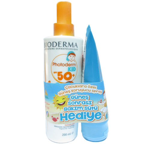 Bioderma Photoderm Kid SPF 50 Güneş Koruyucu Sprey 200ml - After Sun 100ml Hediye Bioderma Photoderm Kid SPF 50 Güneş Koruyucu Sprey 200ml - After Sun 100ml Hediye