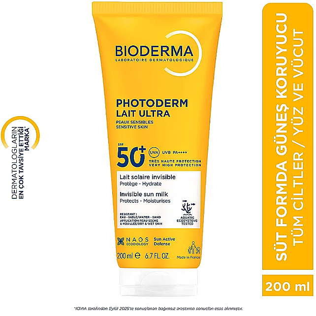Bioderma Photoderm Lait Ultra SPF 50+ Ultra Güneş Koruyucu Losyon 200ml - 7