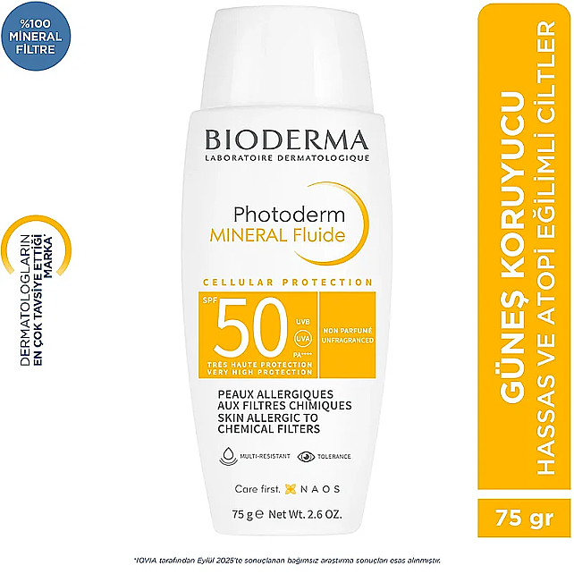 Bioderma Photoderm Mineral Fluide SPF 50+ Mineral Güneş Koruyucu 75g - 5