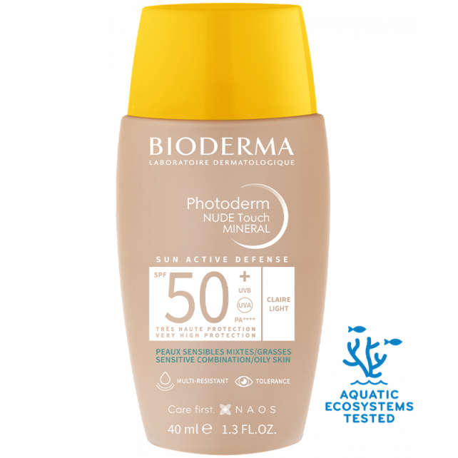 Bioderma Photoderm Nude Touch Mineral SPF 50+ Renkli Güneş Koruyucu Light 40ml - 3