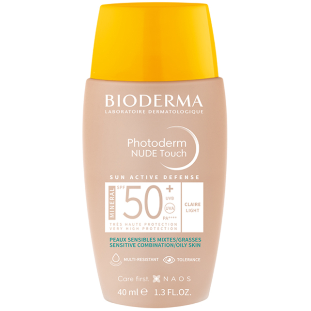Bioderma Photoderm Nude Touch Mineral SPF 50+ Renkli Güneş Koruyucu Light 40ml - 1
