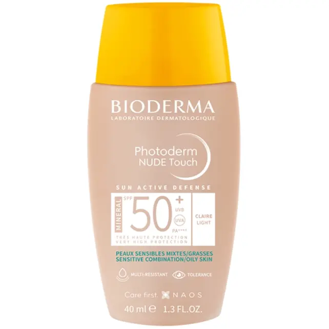 Bioderma Photoderm Nude Touch Mineral SPF 50+ Renkli Güneş Koruyucu Light 40ml - 1