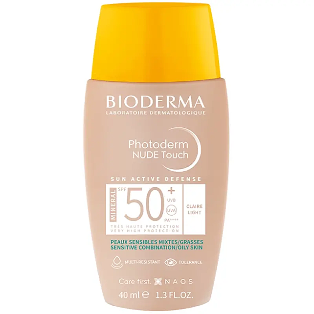 Bioderma Photoderm Nude Touch Mineral SPF 50+ Renkli Güneş Koruyucu Light 40ml - 1