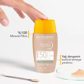 Bioderma Photoderm Nude Touch Mineral SPF 50+ Renkli Güneş Koruyucu Light 40ml - 2