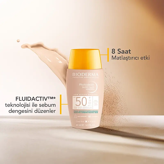 Bioderma Photoderm Nude Touch SPF 50+ Renkli Güneş Koruyucu Natural 40ml - 2