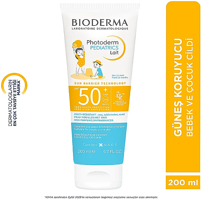 Bioderma Photoderm Pediatrics Lait SPF 50+ Bebek ve Çocuk Güneş Kremi 200ml - 7