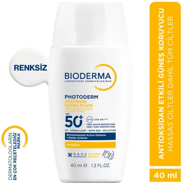 Bioderma Photoderm XDefense Ultra Fluid SPF 50+ Antioksidan Etkili Renksiz Güneş Kremi 40ml - 2