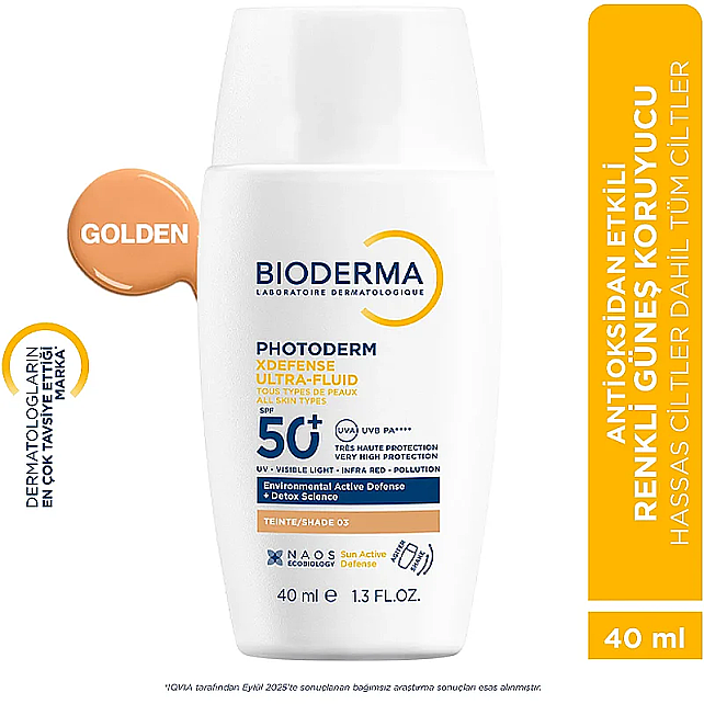 Bioderma Photoderm XDefense Ultra Fluid SPF 50+ Antioksidan Etkili Renkli Güneş Kremi Golden 40ml - 6