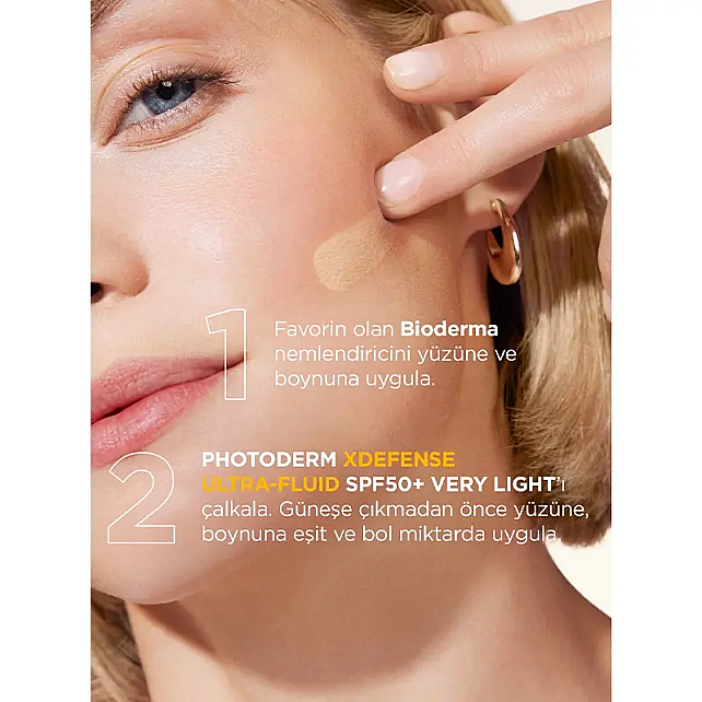 Bioderma Photoderm XDefense Ultra Fluid SPF 50+ Antioksidan Etkili Renkli Güneş Kremi Very Light 40ml - 2