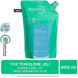 Bioderma Sebium Foaming Gel Refill - Yağlı Ciltler İçin Temizleyici Jel 400ml - 9