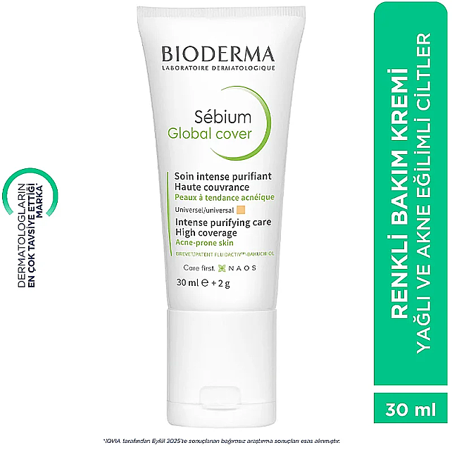 Bioderma Sebium Global Cover - Yağlı Ciltler İçin Bakım Kremi 30ml - 4