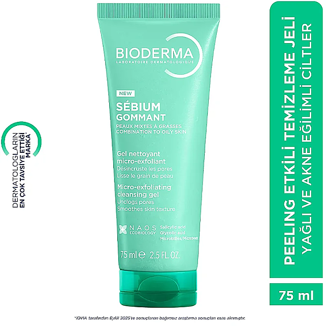 Bioderma Sebium Gommant Micro Exfoliating Cleansing Gel - Peeling Etkili Temizleme Jeli 75ml - 2