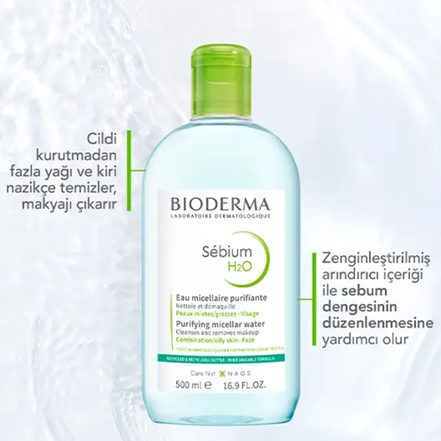 Bioderma Sebium H2O Micelle Solution - Misel Solüsyon 500ml - 2