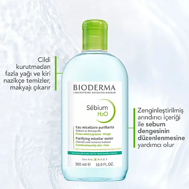 Bioderma Sebium H2O Micelle Solution - Misel Solüsyon 500ml - 4
