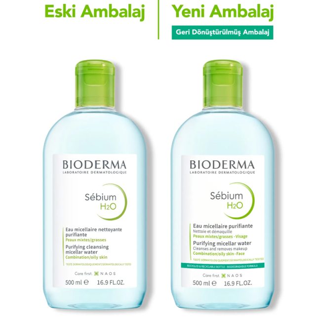 Bioderma Sebium H2O Micelle Solution - Misel Solüsyon 500ml İkili Paket - 3