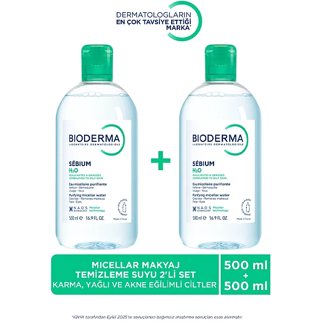 Bioderma Sebium H2O Micelle Solution - Misel Solüsyon 500ml İkili Paket - 5