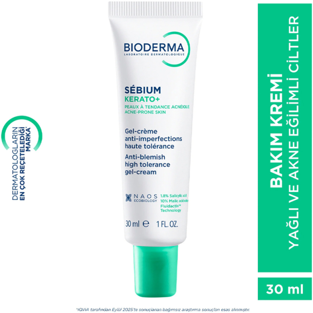 Bioderma Sebium Kerato+ Anti Blemish Gel Cream - Yağlı Cilt Jel Krem 30ml - 5