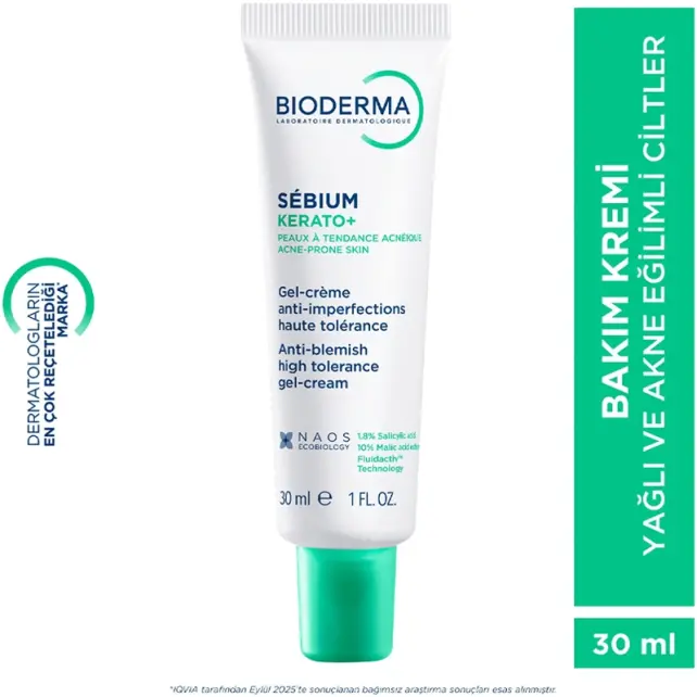 Bioderma Sebium Kerato+ Anti Blemish Gel Cream - Yağlı Cilt Jel Krem 30ml - 5