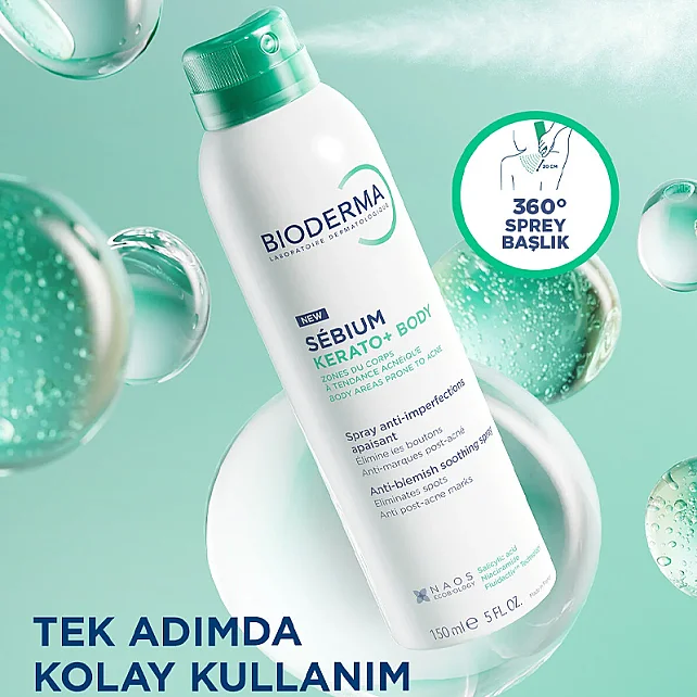 Bioderma Sebium Kerato+ Body Anti Blemish Soothing Spray - Akne Karşıtı Vücut Spreyi 150ml - 7