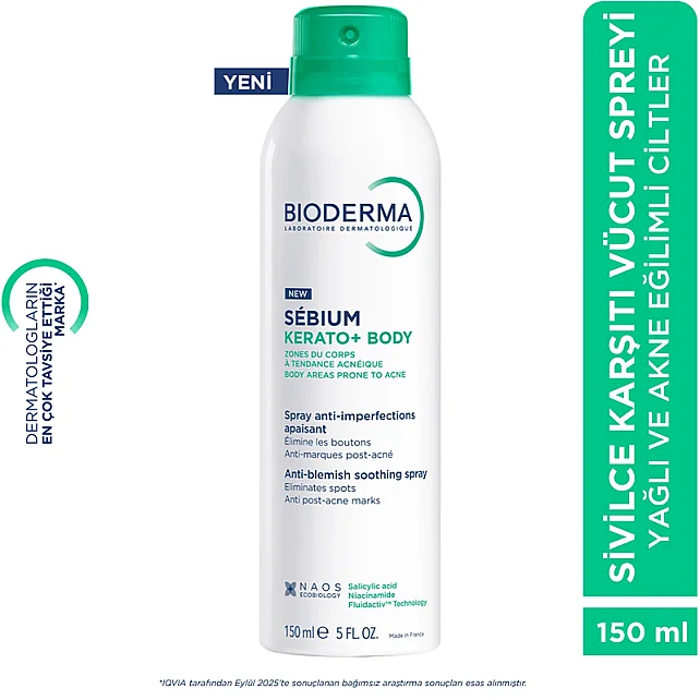 Bioderma Sebium Kerato+ Body Anti Blemish Soothing Spray - Akne Karşıtı Vücut Spreyi 150ml - 9
