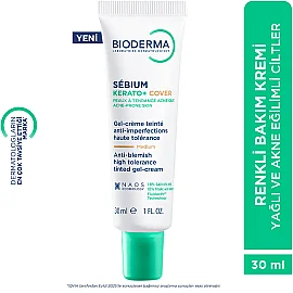 Bioderma Sebium Kerato+ Cover Anti Blemish Tinted Gel Cream -Renkli Nemlendirici Medium 30ml - 9