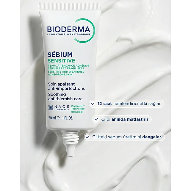Bioderma Sebium Sensitive Krem - Yağlı Ciltler için Nemlendirici 30ml - 4