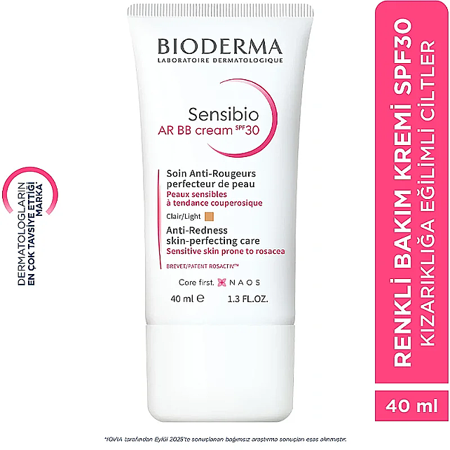 Bioderma Sensibio AR BB Cream SPF 30 - Hassas Cilt Renkli Nemlendirici Light 40ml - 4