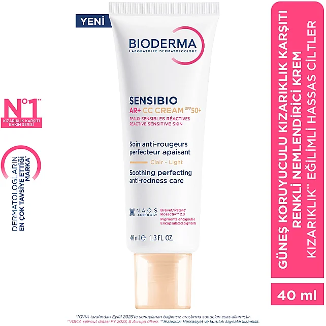Bioderma Sensibio AR+ CC Cream - Renkli Nemlendirici SPF50+ Light 40ml - 2