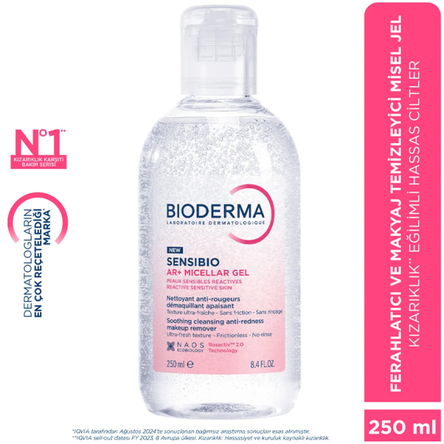 Bioderma Sensibio Ar+ Micellar Gel - Durulama Gerektirmeyen Makyaj Temizleyici Misel Jel 250ml - 7