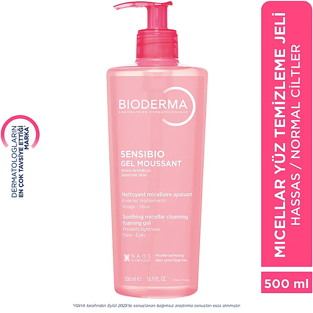 Bioderma Sensibio Foaming Gel - Hassas Ciltler için Temizleyici Jel 500ml - 8