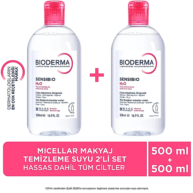 Bioderma Sensibio H2O Micelle Solution - Misel Solüsyon 500ml İkili Paket - 8