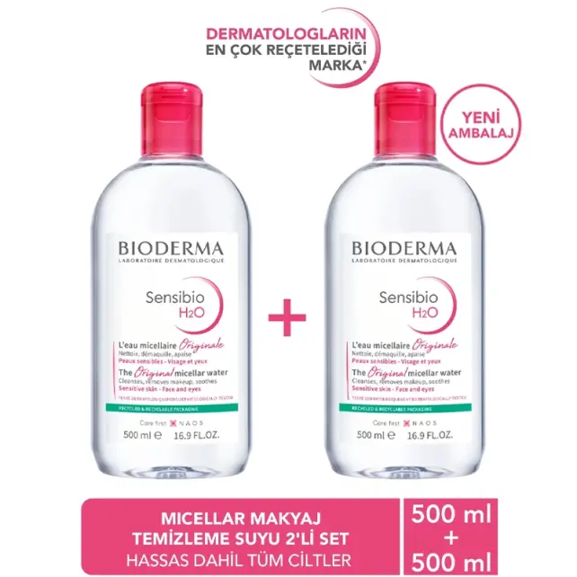 Bioderma Sensibio H2O Micelle Solution - Misel Solüsyon 500ml İkili Paket - 4