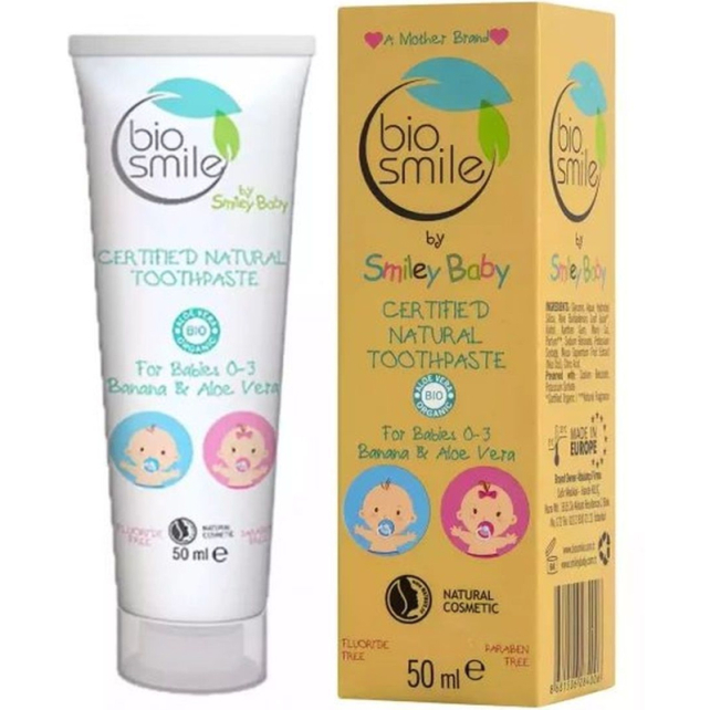 Biosmile For Babies - Bebek Diş Macunu Muz/Aloe Vera 0-3 Yaş - 1