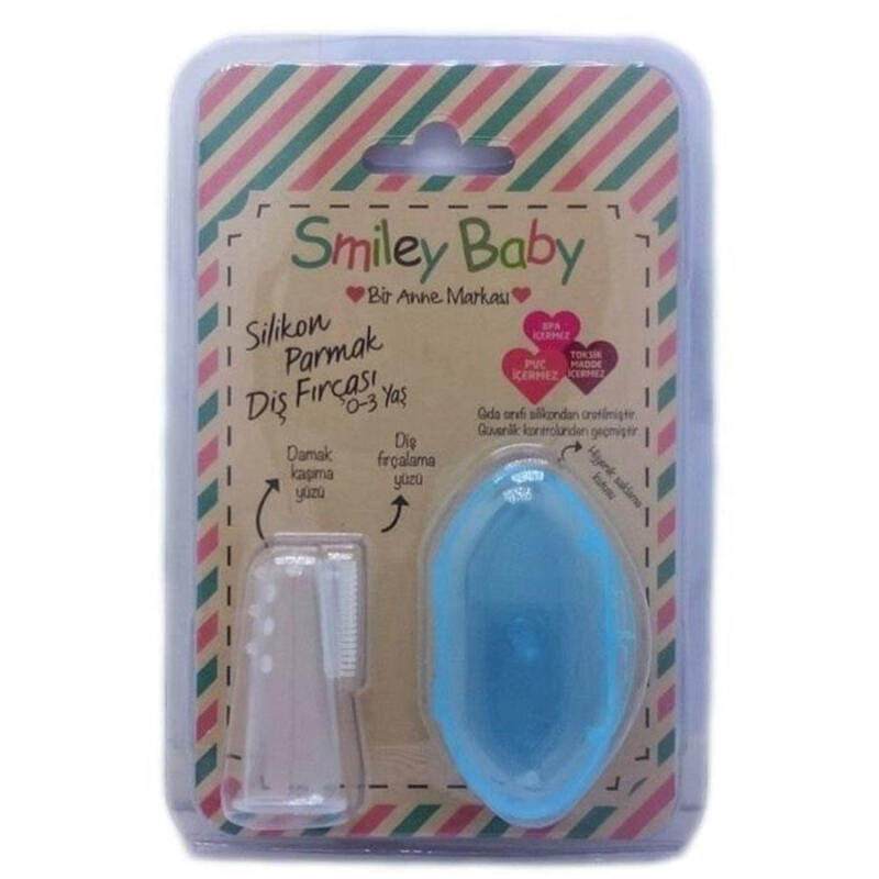 Biosmile Smiley Baby Slikon Parmak Şeffaf Diş Fırçası ve Saklama Kabı Mavi 0-3 Yaş Biosmile Smiley Baby Slikon Parmak Şeffaf Diş Fırçası ve Saklama Kabı Mavi 0-3 Yaş