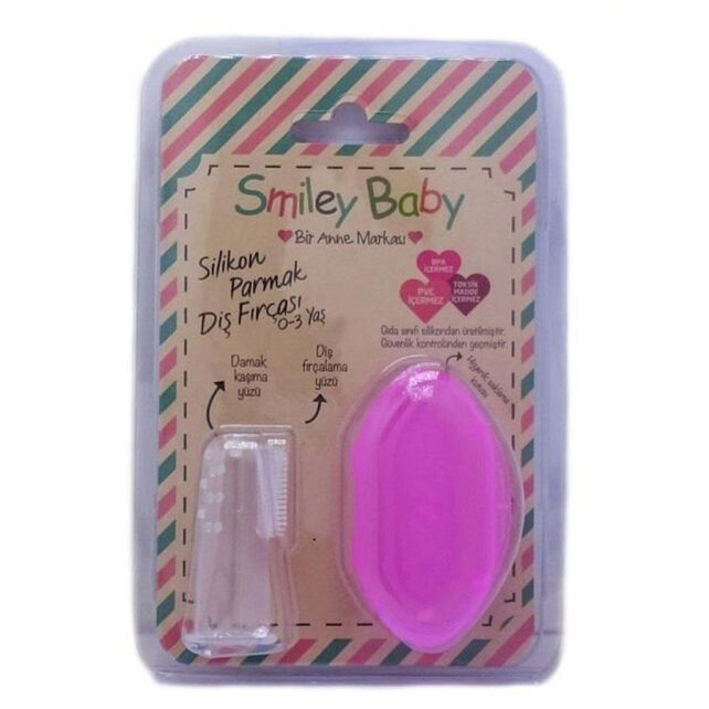 Biosmile Smiley Baby Slikon Parmak Diş Fırçası &Saklama Kabı Pembe 0-3 Biosmile Smiley Baby Slikon Parmak Diş Fırçası &Saklama Kabı Pembe 0-3