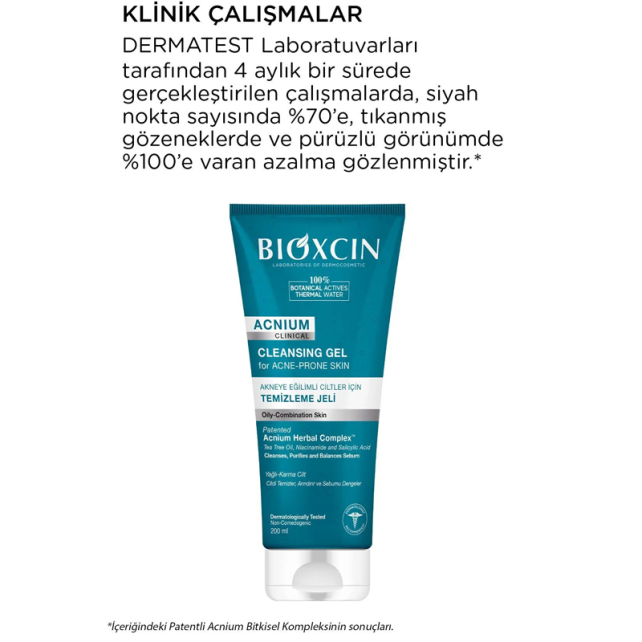 Bioxcin Acnium Cleansing Gel - Akneye Eğilimli Cilt Temizleme Jeli 200ml - 4