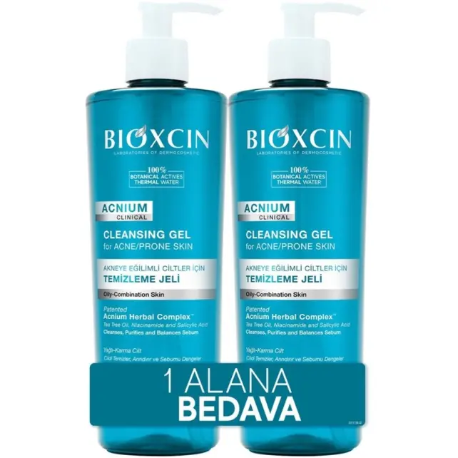 Bioxcin Acnium Sebum Dengeleyici Yüz Yıkama Jeli 2'li - 1