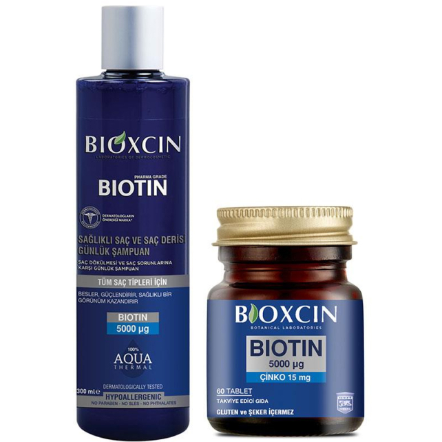 Bioxcin Biotin 5000 Mcg 60 Tablet & Biotin Şampuan 300ml - 1