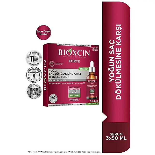 Bioxcin Forte Yoğun Saç Dökülmesine Karşı Bitkisel Serum 3x50ml - 2