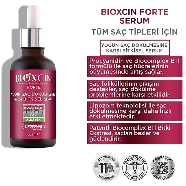Bioxcin Forte Yoğun Saç Dökülmesine Karşı Bitkisel Serum 3x50ml - 4
