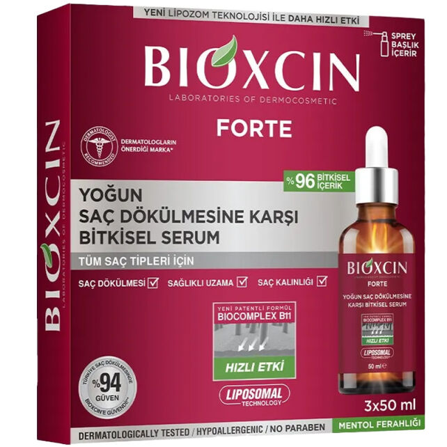Bioxcin Forte Yoğun Saç Dökülmesine Karşı Bitkisel Serum 3x50ml - 1