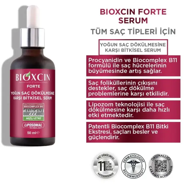 Bioxcin Forte Yoğun Saç Dökülmesine Karşı Bitkisel Serum 3x50ml - 4