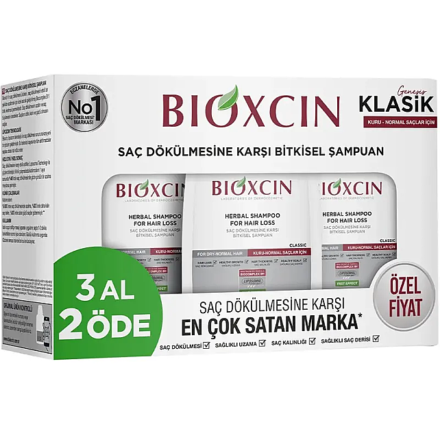 Bioxcin Genesis Saç Dökülmesine Karşı Bitkisel Şampuan - Kuru Normal Saçlar 3 Al 2 Öde - 1