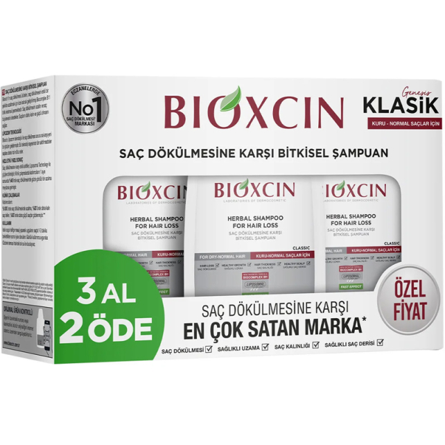 Bioxcin Genesis Saç Dökülmesine Karşı Bitkisel Şampuan - Kuru Normal Saçlar 3 Al 2 Öde - 1