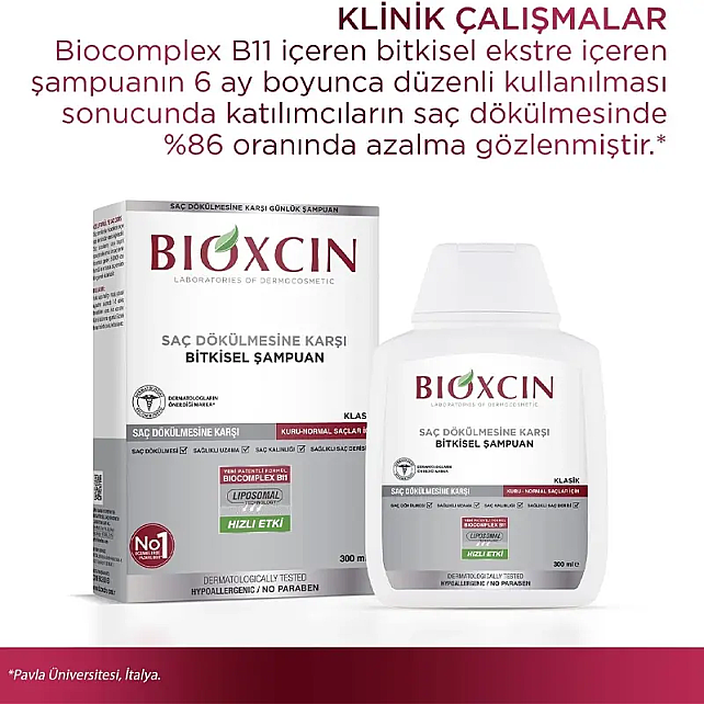 Bioxcin Genesis Saç Dökülmesine Karşı Bitkisel Şampuan - Kuru Normal Saçlar 300ml - 6