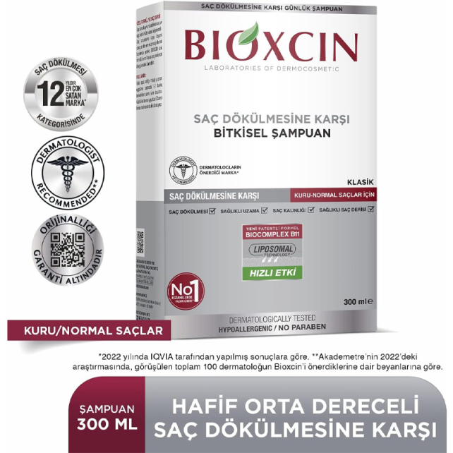 Bioxcin Genesis Saç Dökülmesine Karşı Bitkisel Şampuan - Kuru Normal Saçlar 300ml - 3