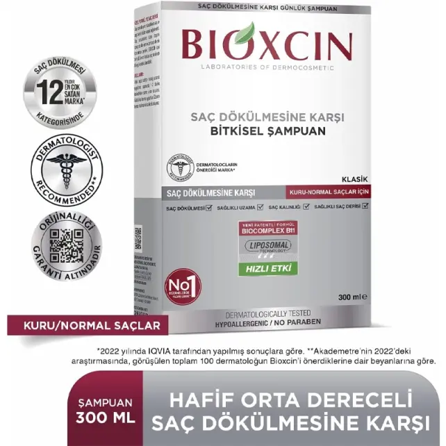Bioxcin Genesis Saç Dökülmesine Karşı Bitkisel Şampuan - Kuru Normal Saçlar 300ml - 3